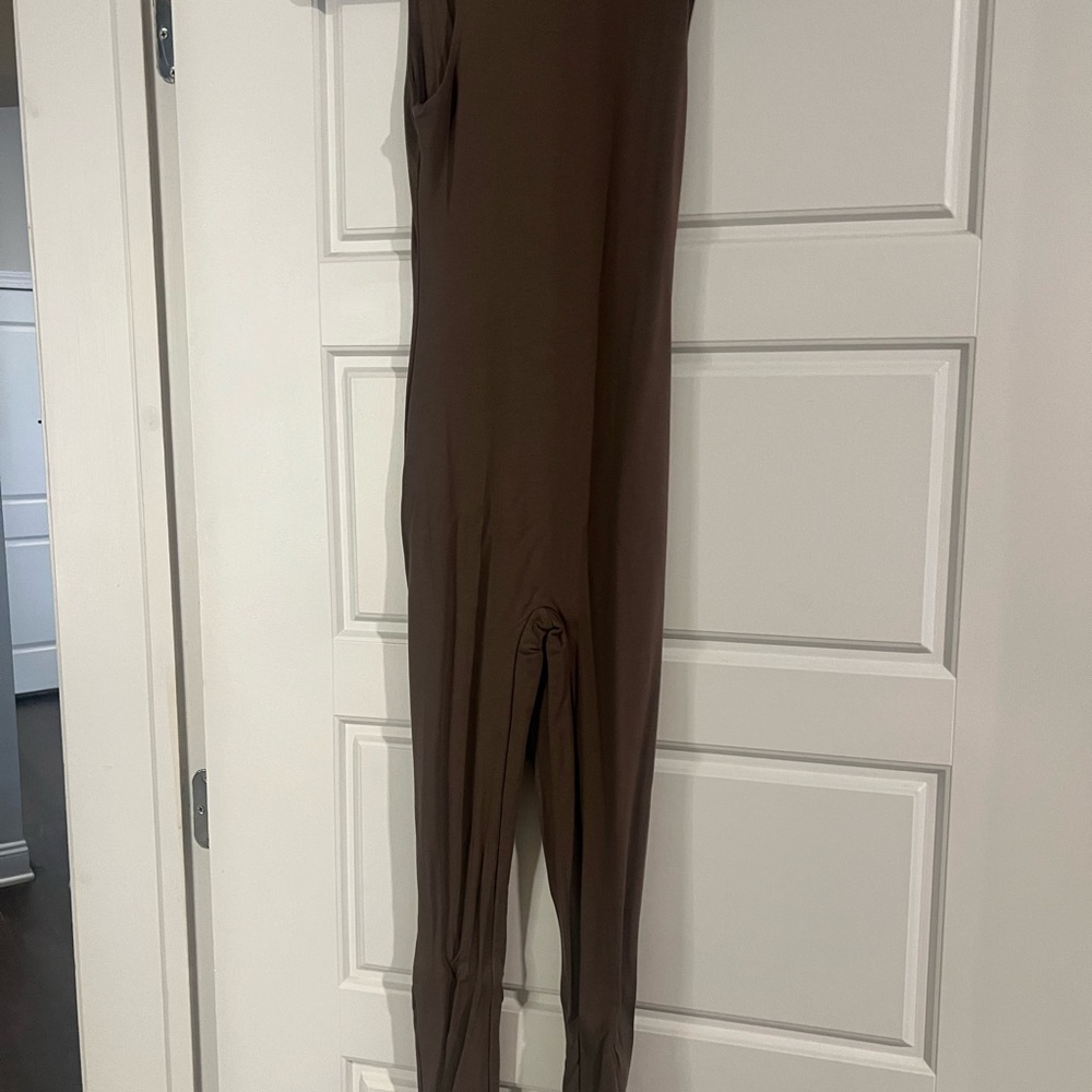 Brown Sleeveless Jumpsuit